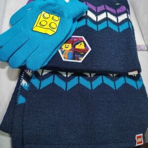 Lego Navy, Turquoise & Purple Kids Winter Hat, Scarf & Gloves Set